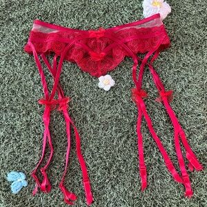 For Love and Lemons Red Lace Garter Belt